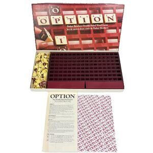 Vintage 1983 Option Double Sided Word Game Parker Brothers 100% Complete